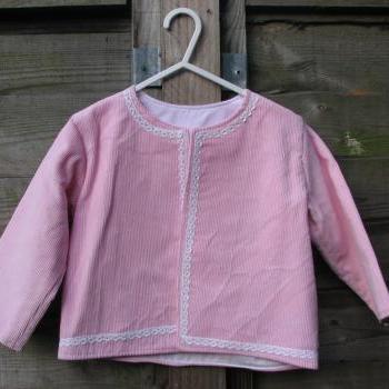 Baby girls pink cord jacket